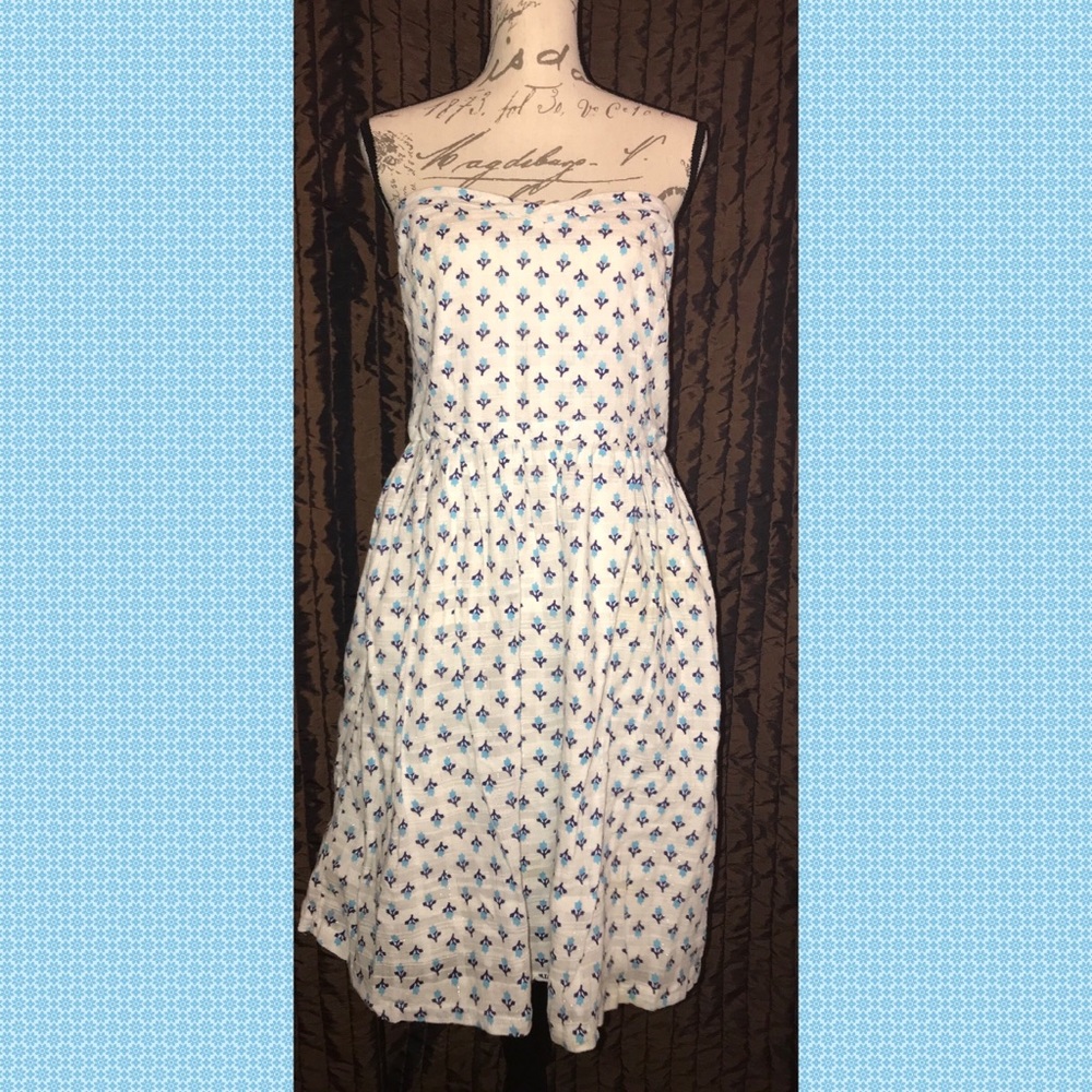 Old Navy Strapless Floral Cotton Dress Sz 16